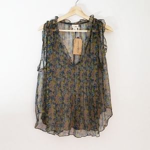 Natural Life Sheer Tunic Sz Large Floral Print